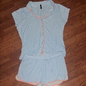 Laura Ashley Blue White Pink Sleepwear Set